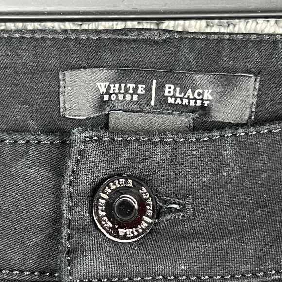 White House Black Market Jeans Skinny Flare Women's 6R Black Mid Rise Stretch - Picture 4 of 14